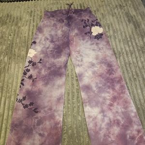 Lucky Brand purple tye dye sweatpants